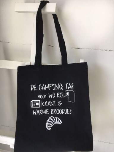De camping Tas voor WC rol, krant en warme broodjes